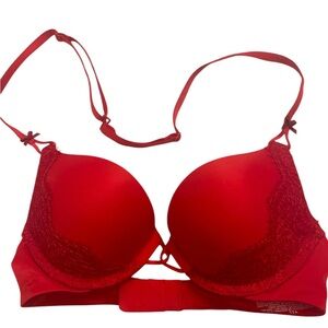 Elegant Red Lace Bra
